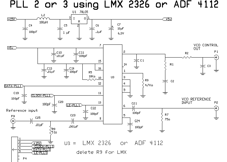 PLL 2 or 3 using LMX 2326